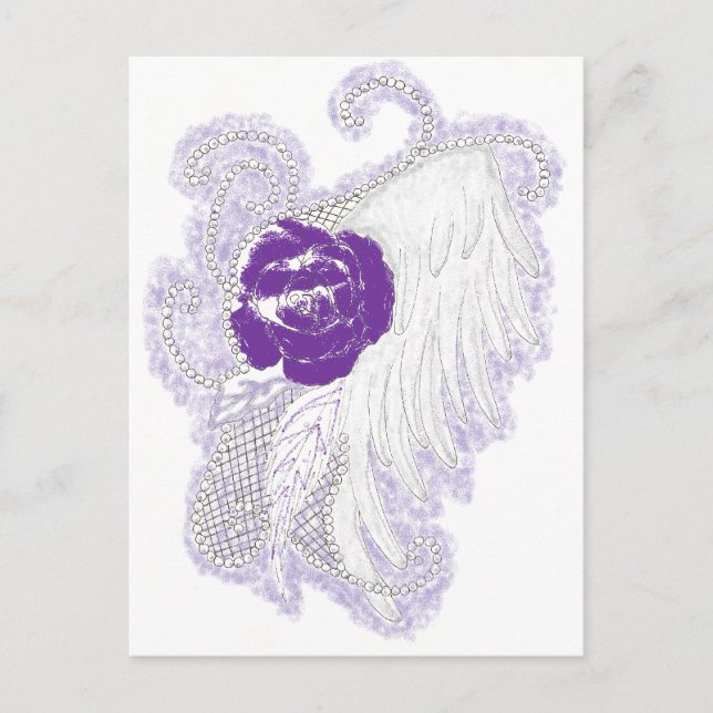 Rose Heart Purple Postcard (Front)
