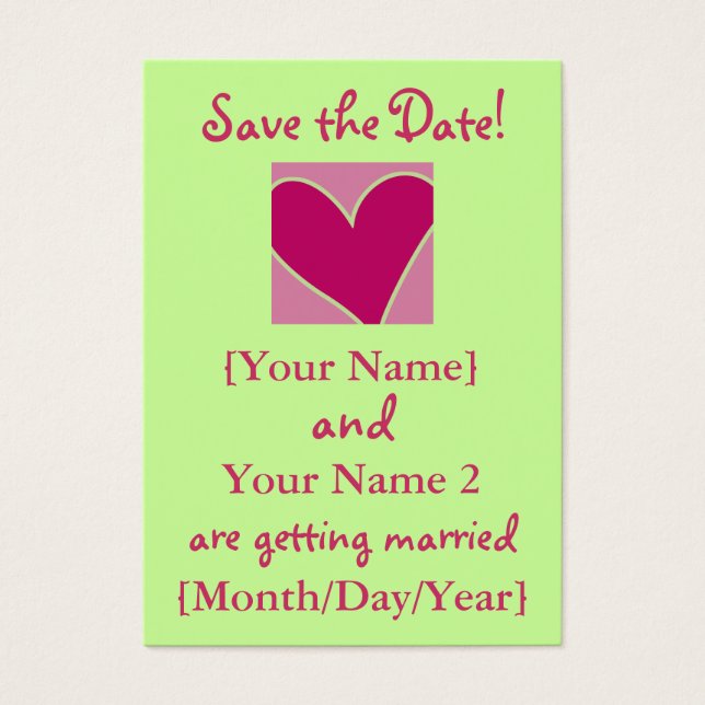 Rose Heart Save the Date Cards Template (Front)