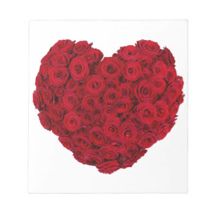 Rose heart shape notepad
