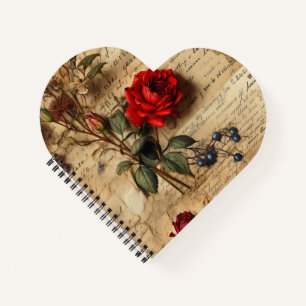Rose Heart Shaped Notebook