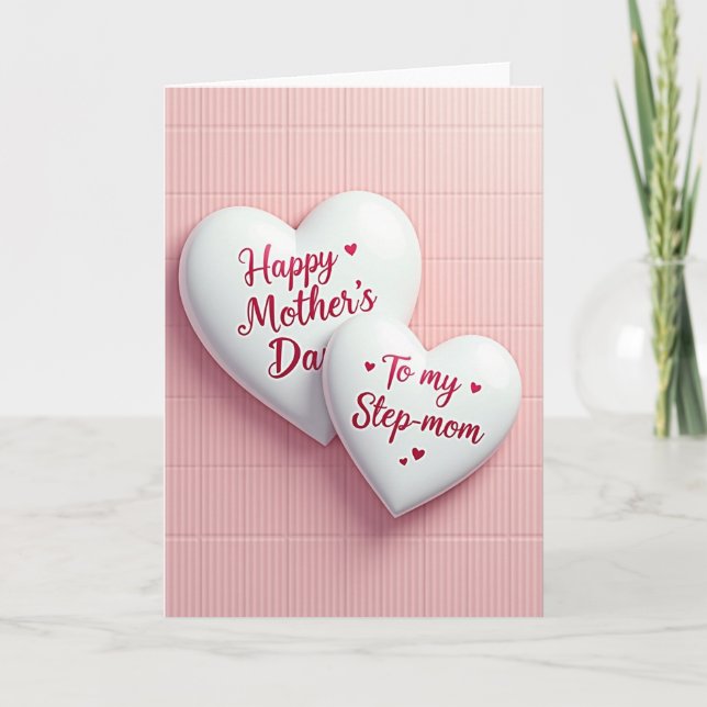 Rose Heart Step Mom Day Card (Front)
