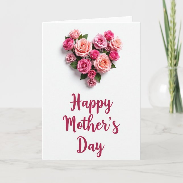 Rose Heart Sweet Mothers Day Card (Front)