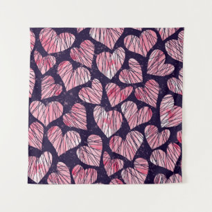 Rose heart: watercolor seamless pattern. tapestry