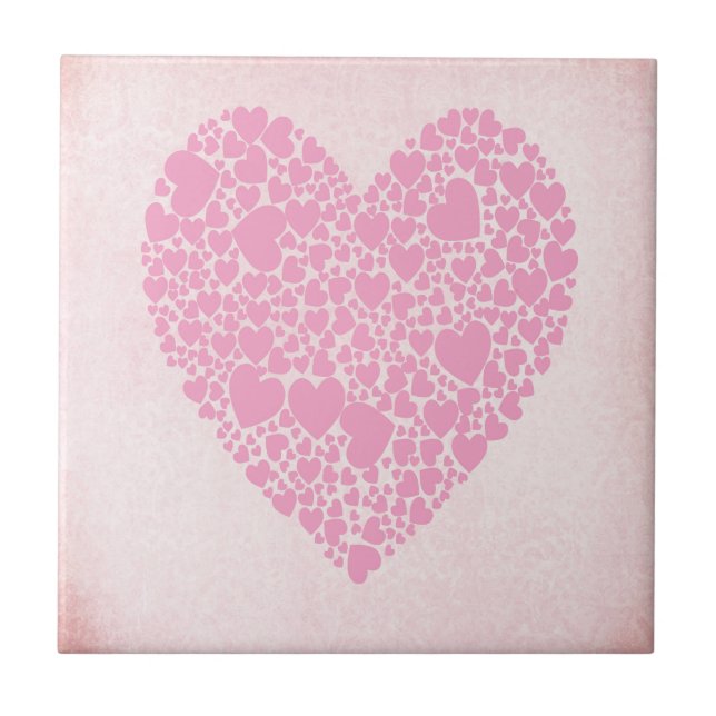 Rose Hearts Ceramic Tile (Front)