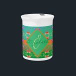 Rose Hearts on Apricot and Teal Porcelain Pitcher<br><div class="desc">Perhaps you're looking for an original designed rose heart pitcher for her birthday,  for Christmas or just to say you love her? Then you might like my Fabergè inspired repeat on Zazzle's custom ceramic pitchers,  exclusively at my Zazzle shop!</div>