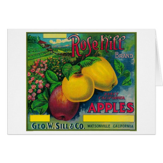 Rose Hill Apple Crate LabelWatsonville, CA Cards (Front Horizontal)
