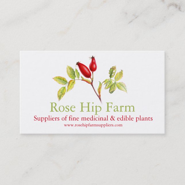 Rose hip herbal farm suppliers business card (Front)