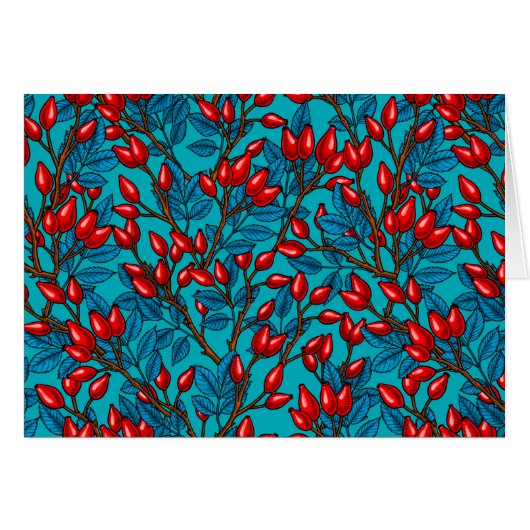 Rose hips, red and blue cards (Front Horizontal)