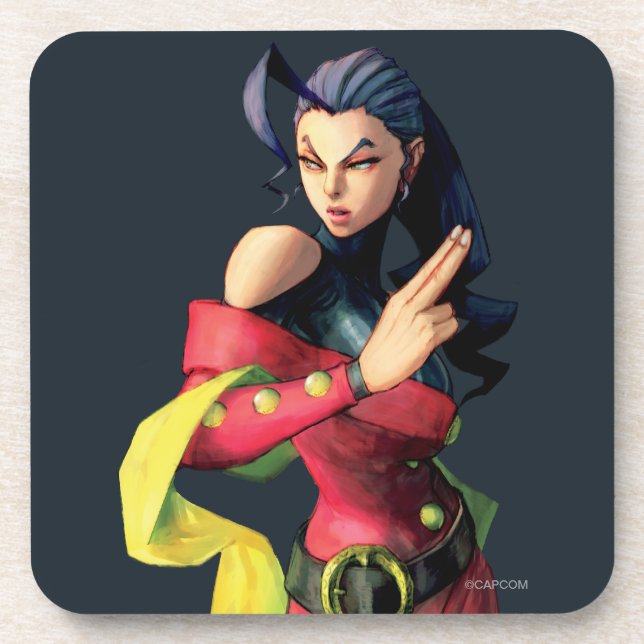 Rose Holding Up Two Fingers Beverage Coaster (Front)