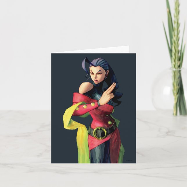 Rose Holding Up Two Fingers Card (Front)