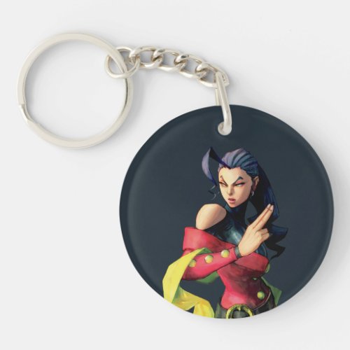 Rose Holding Up Two Fingers Keychain