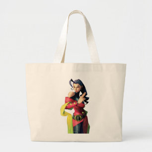 Rose Holding Up Two Fingers Large Tote Bag