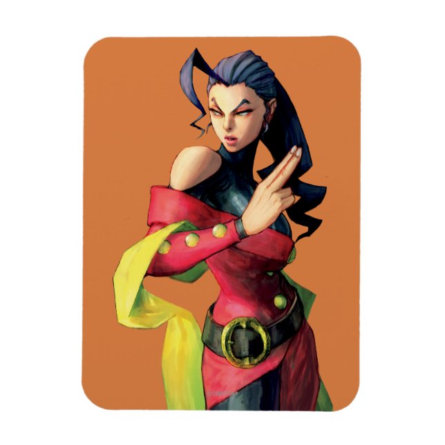 Rose Holding Up Two Fingers Magnet (Vertical)