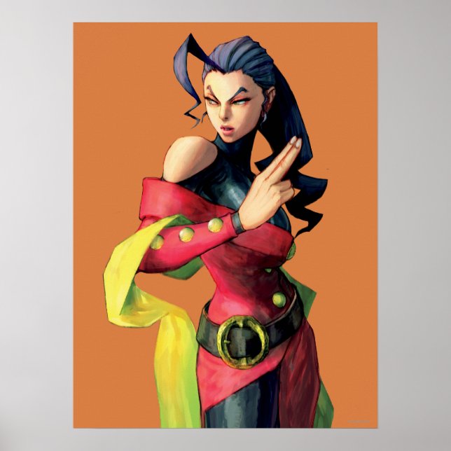 Rose Holding Up Two Fingers Poster (Front)