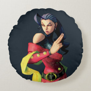 Rose Holding Up Two Fingers Round Pillow