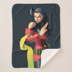 Rose Holding Up Two Fingers Sherpa Blanket