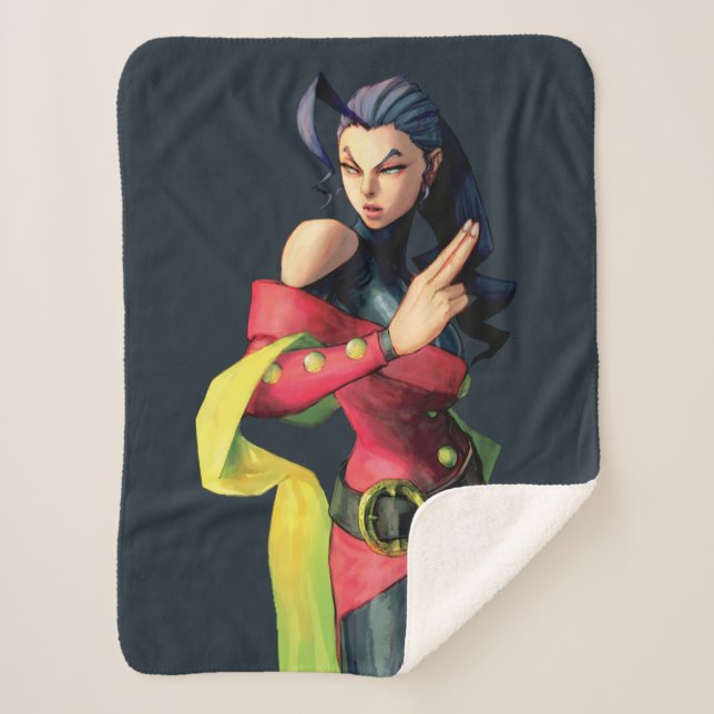 Rose Holding Up Two Fingers Sherpa Blanket (Front)