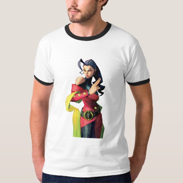 Rose Holding Up Two Fingers T-Shirt (Front)