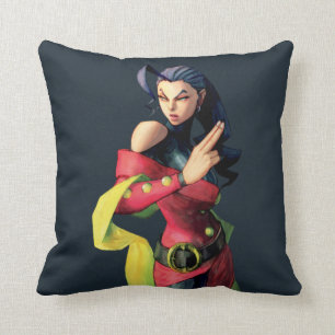 Rose Holding Up Two Fingers Throw Pillow