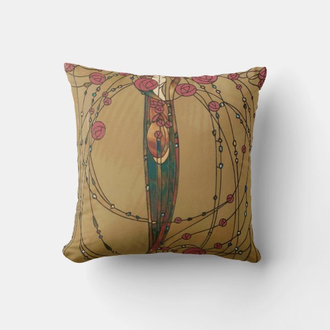 Rose House by Margaret MacDonald MacKintosh Throw Pillow (Front)
