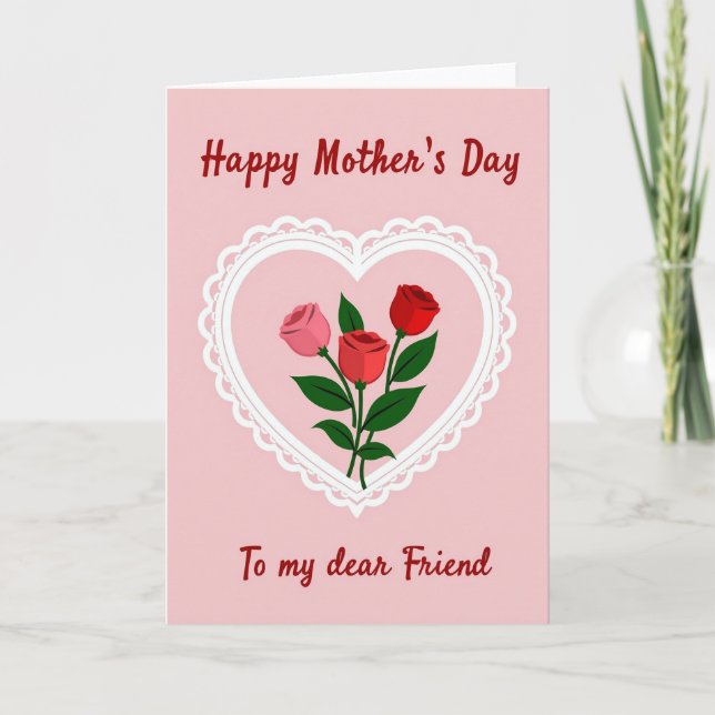 Rose Hued Mothers Day Art Card (Front)