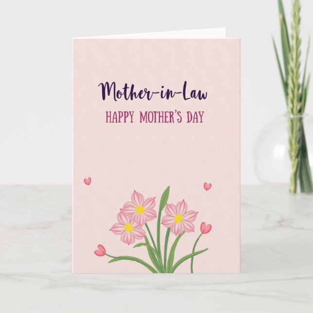 Rose Hued Mothers Day Wish Card (Front)