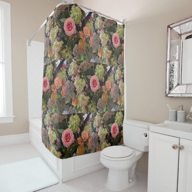 Rose Hydrangea Bouquet Shower Curtain (In Situ)