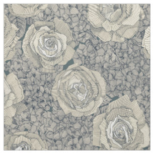 rose hydrangea floral cream indigo apatite fabric