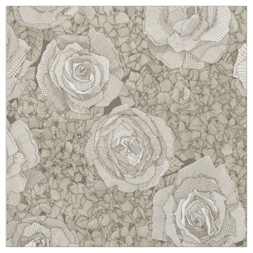 rose hydrangea floral silver tea leather fabric