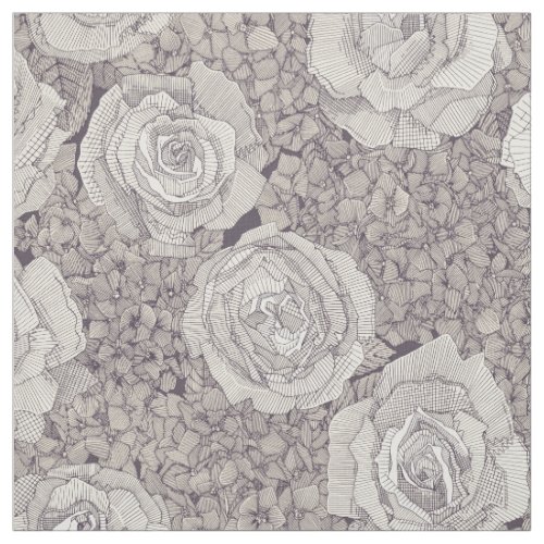 rose hydrangea pearl mulberry plum fabric