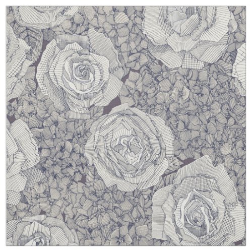 rose hydrangea pearl navy plum fabric