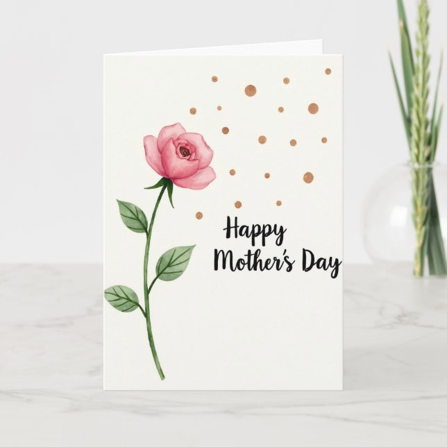 Rose Illustration Mothers Day Card (Front)