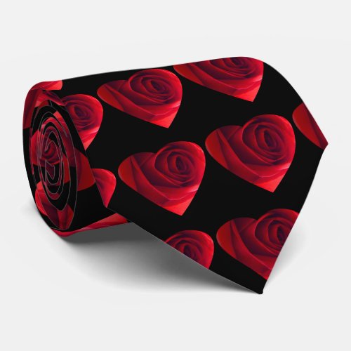 Rose in a Heart Neck Tie