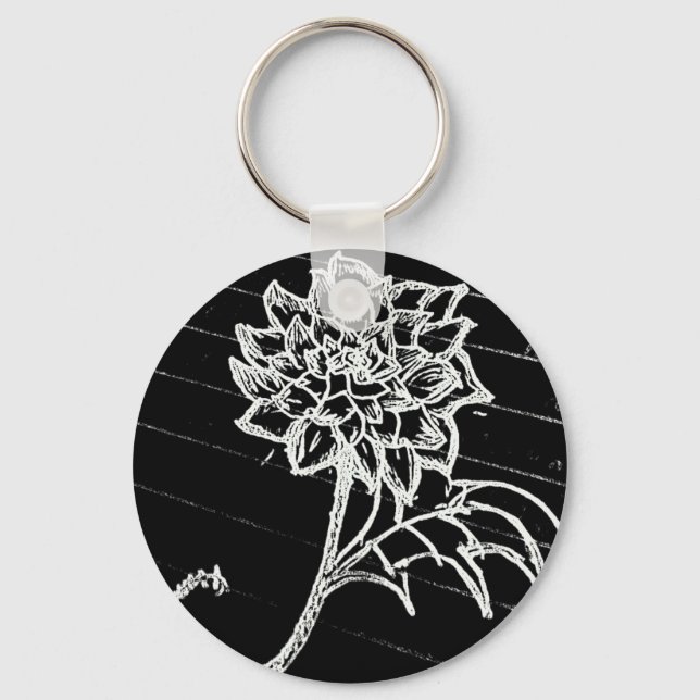 Rose in black keychain (Front)