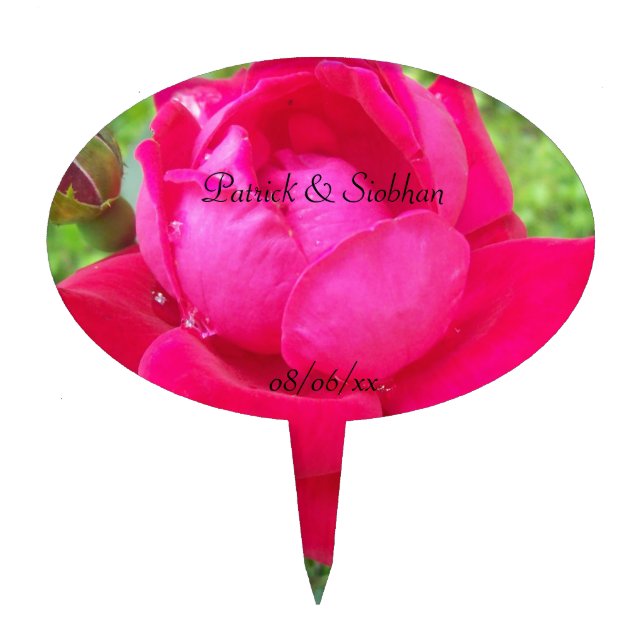 Rose in Bloom Cake Topper (Front)