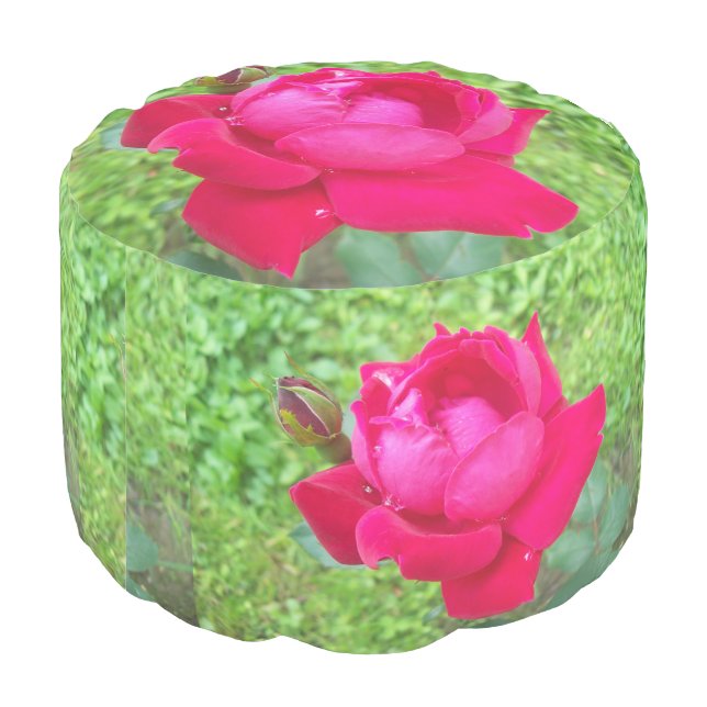 Rose in Bloom Pouf (Angled Back)