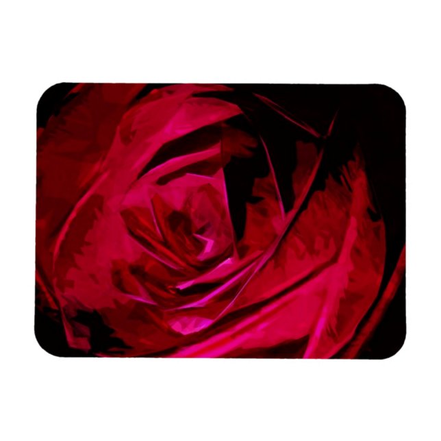 Rose In Darkness Abstract Impressionism Magnet (Horizontal)