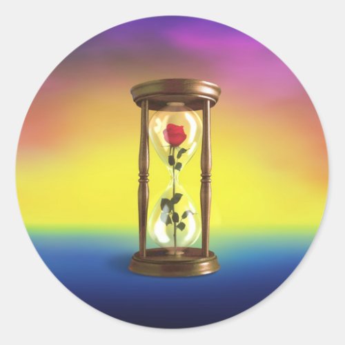 Rose in Hourglass Classic Round Sticker