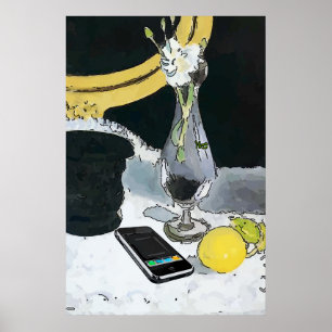 Rose in hurricane Glass,, Matisse Style Poster