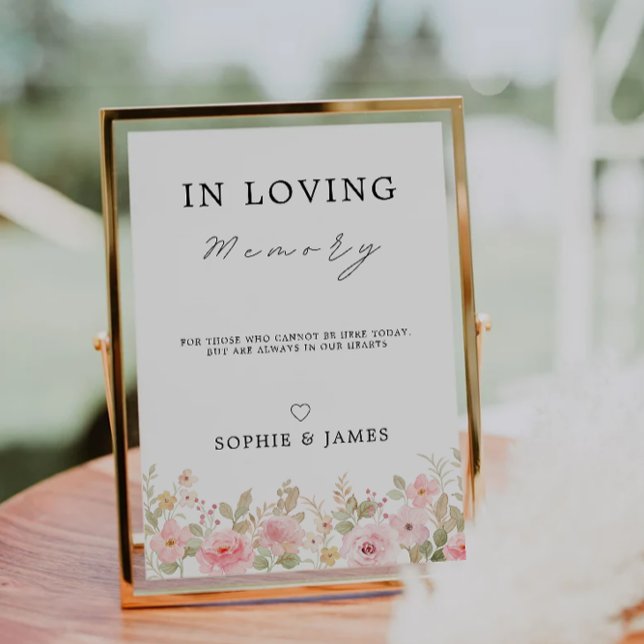 Rose In Loving Memory Sign, Memorial Sign, Invitation (Rose In Loving Memory Sign, Memorial Sign, Invitation)