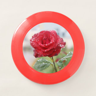 Rose in raindrops Wham-O frisbee