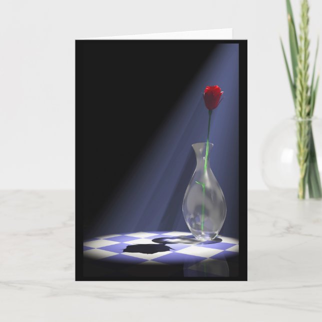 rose in vase card (Front)