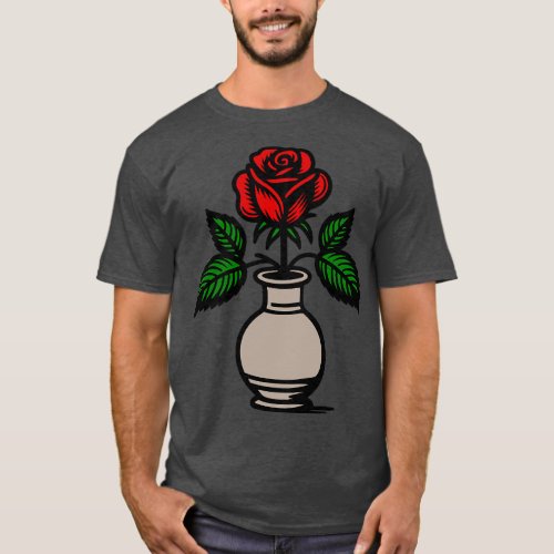 Rose in Vase T_Shirt