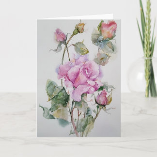 Rose In Watercolors Card