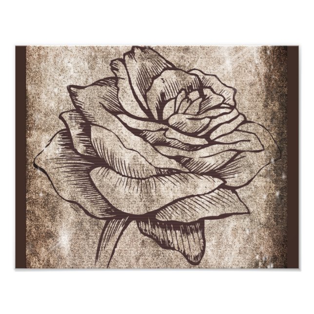Rose Ink Drawing Photo Print (Front)