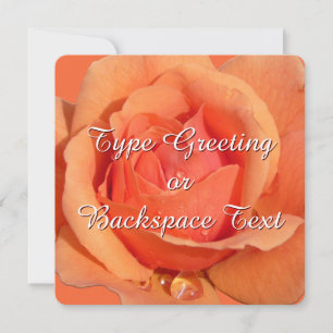 Rose Invitations Personalize Orange Rose RSVP Card