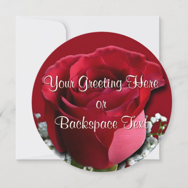 Rose Invitations Personalized Peach Rose RSVP Card (Front)