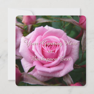 Rose Invitations Personalized Pink Rose RSVP Cards