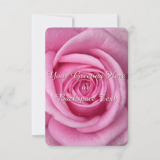 Rose Invitations Personalized Pink Rose RSVP Cards (Front)