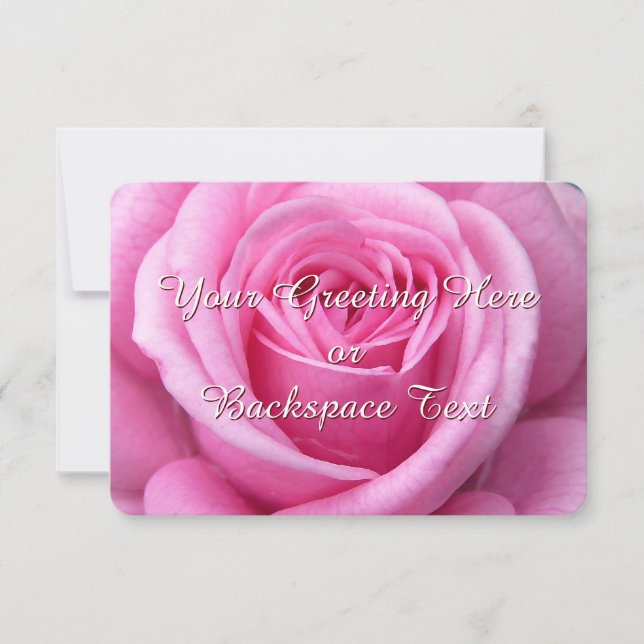 Rose Invitations Personalized Pink Rose RSVP Cards (Front)